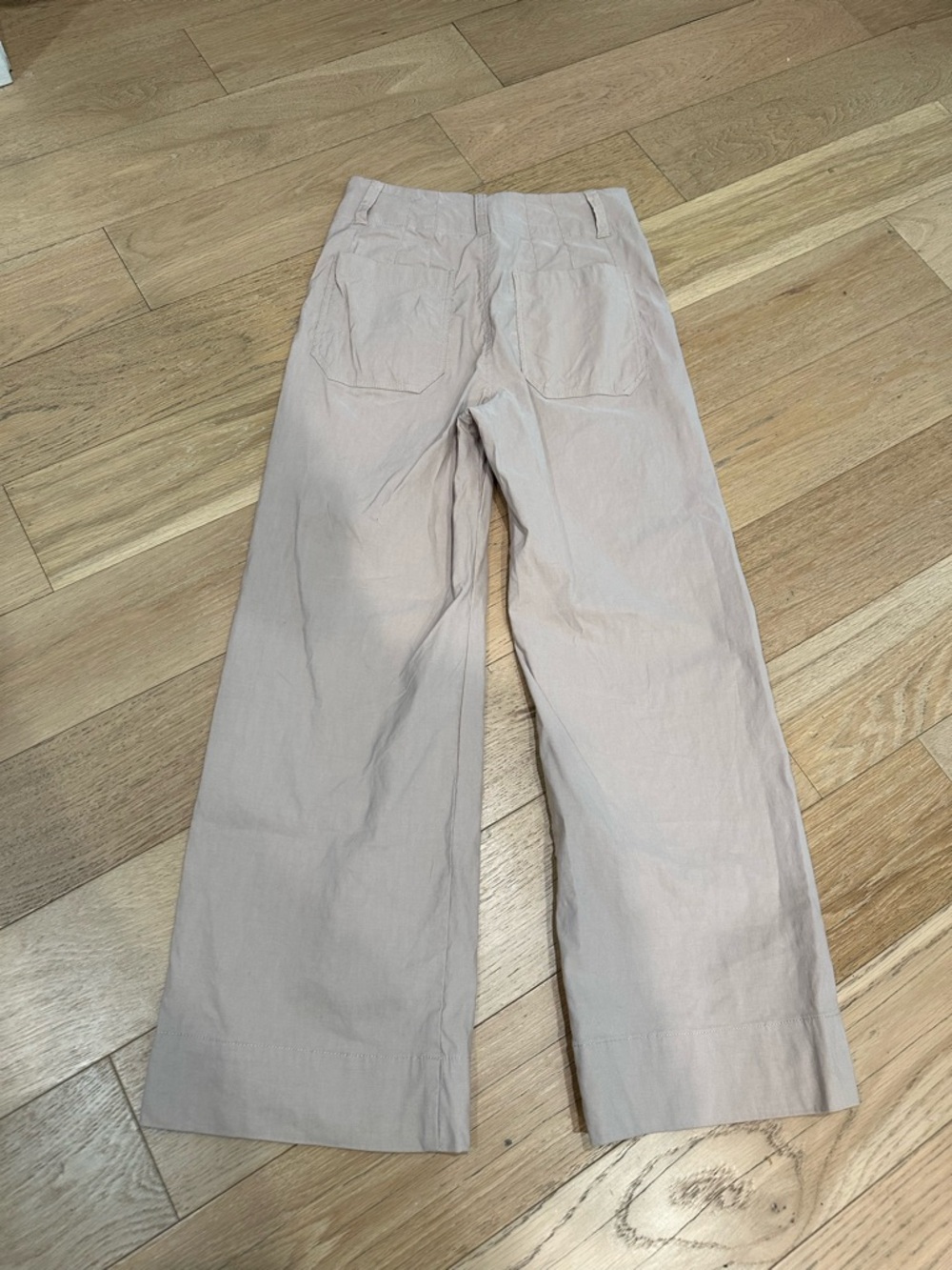 Maeve Anthropologie Colette Cropped Wide-Leg Pants Linen Viscose Size 26 Beige - Picture 4 of 8